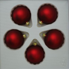 Kugeln uni dunkelrot matt, 5 Stück, Ø 5cm
