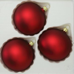 Kugeln uni dunkelrot matt, 3 Stück, Ø 8cm