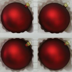 Kugeln uni dunkelrot matt, 4 Stück, Ø 10cm