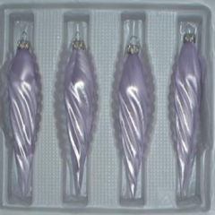 Eiszapfen dünn uni Eislack flieder, 4 Stück, L 13cm