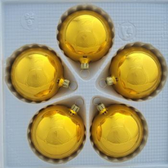 Kugeln uni gold glanz, 5 Stück, Ø 5cm