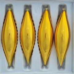 Oliven uni gold glanz, 4 Stück, L 14cm