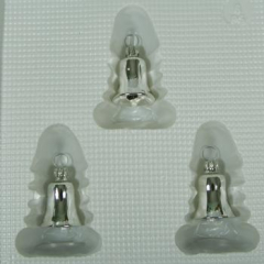 Glöckchen klein mit Schlägel uni silber glanz, 3 Stück, Ø 2,5cm, L ca. 4cm