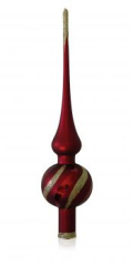 Spitze dunkelrot matt mit Dekor, L ca. 27cm, Ø 6cm