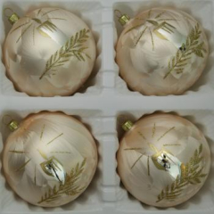 Kugeln Eislack champagner mit Kerzendekor, 4 Stück, Ø 10cm