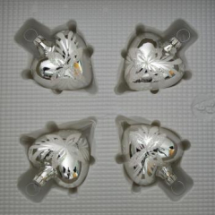 Herzen klein silber mit Blumendekor, 4 Stück, L 5,5cm